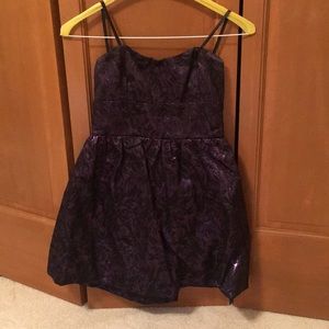 Dark purple and black strapless dress
